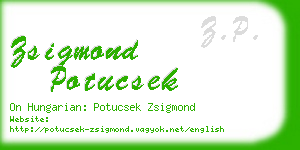 zsigmond potucsek business card